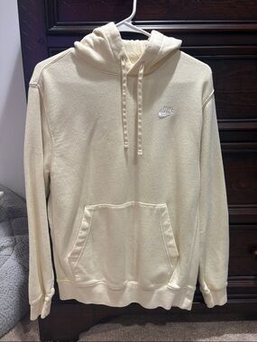 Nike Cream Pullover Hoodie with Embroidered Logo